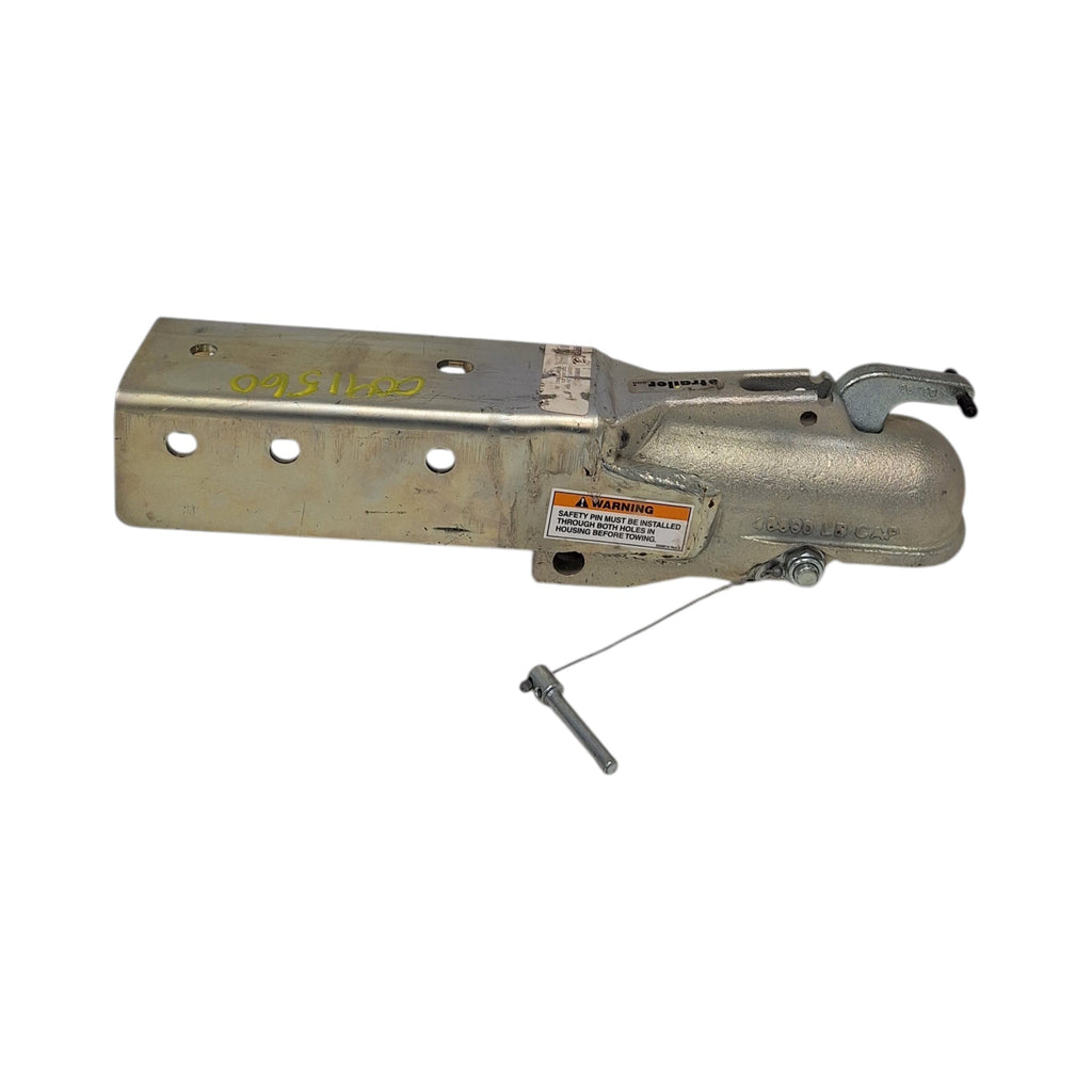 2" Heavy-Duty Cast Straight Tongue Coupler 3" Tube Channel Trailer Hitch 10,000# (0091560)