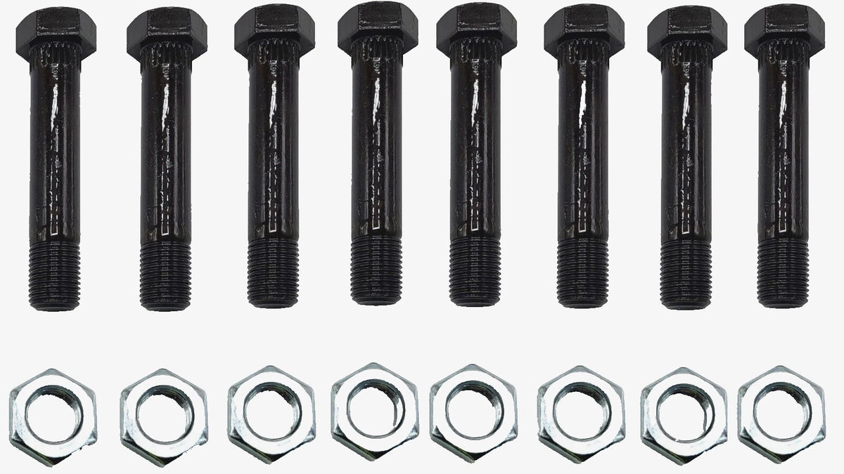 8-Pack - Trailer Shackle Bolts - 9/16" x 3" with Locknuts (9163B-KITx8)