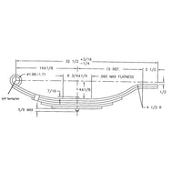ALKO/ Rockwell LCI Leaf Spring Slipper Flat 32.5" Long 5 Leaf 5000# Rated 2.50" Wide 43101-56 / 8131 / (93161)