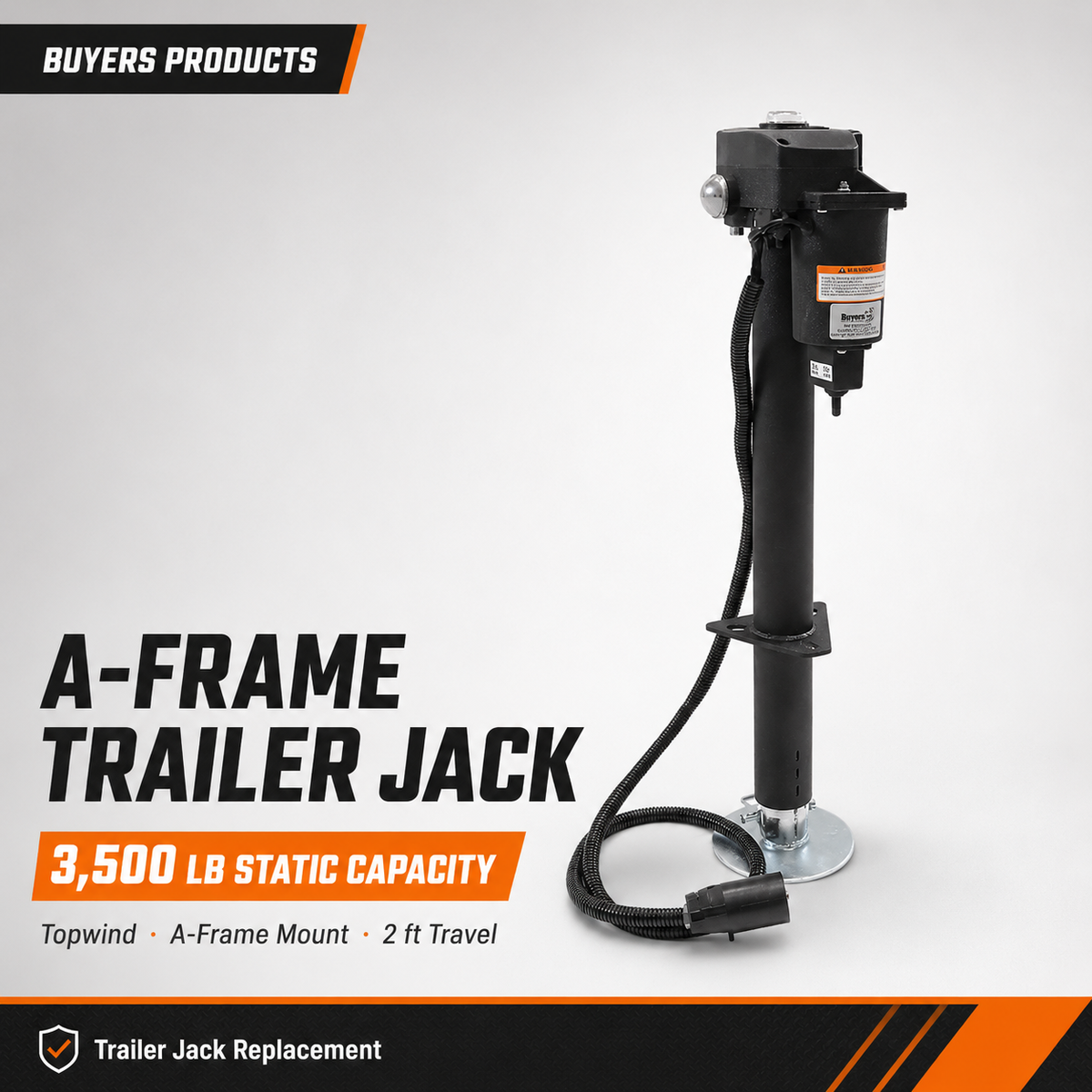 Electric Lift Trailer Tongue Drop Leg Jack 3500 LBS lift Camper RV Stand 12 V (93500)