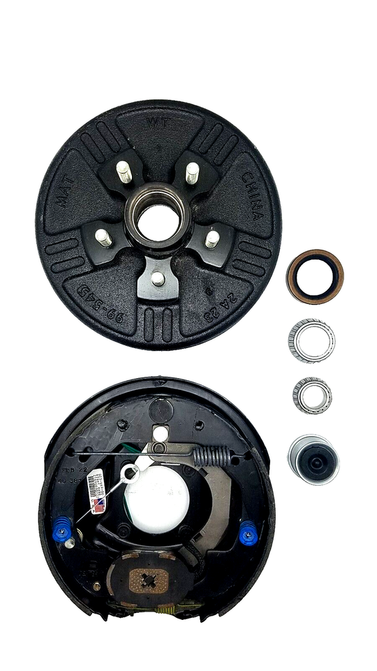 Brake Drum & Backing Plate – 3500 lb Axle, 5 on 4.5 Bolt Pattern, Electric Self-Adjusting, Right Side, Genuine Dexter (94545-B-FSA-DEX-R)