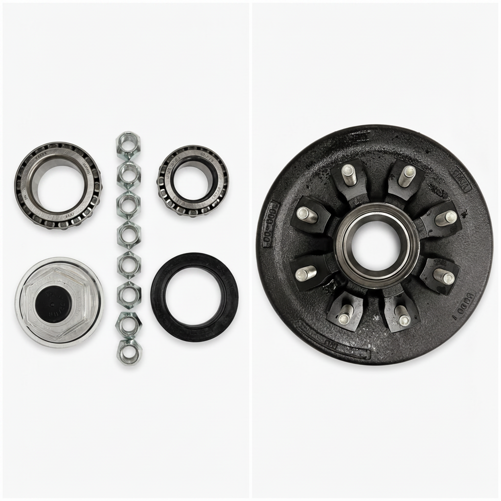 Hybrid Hub Drum, 7K - 8K x 6.5, AM, 9/16" Stud, With Bearings, Cap, and OIL SEAL (99-865-916HD-KIT)