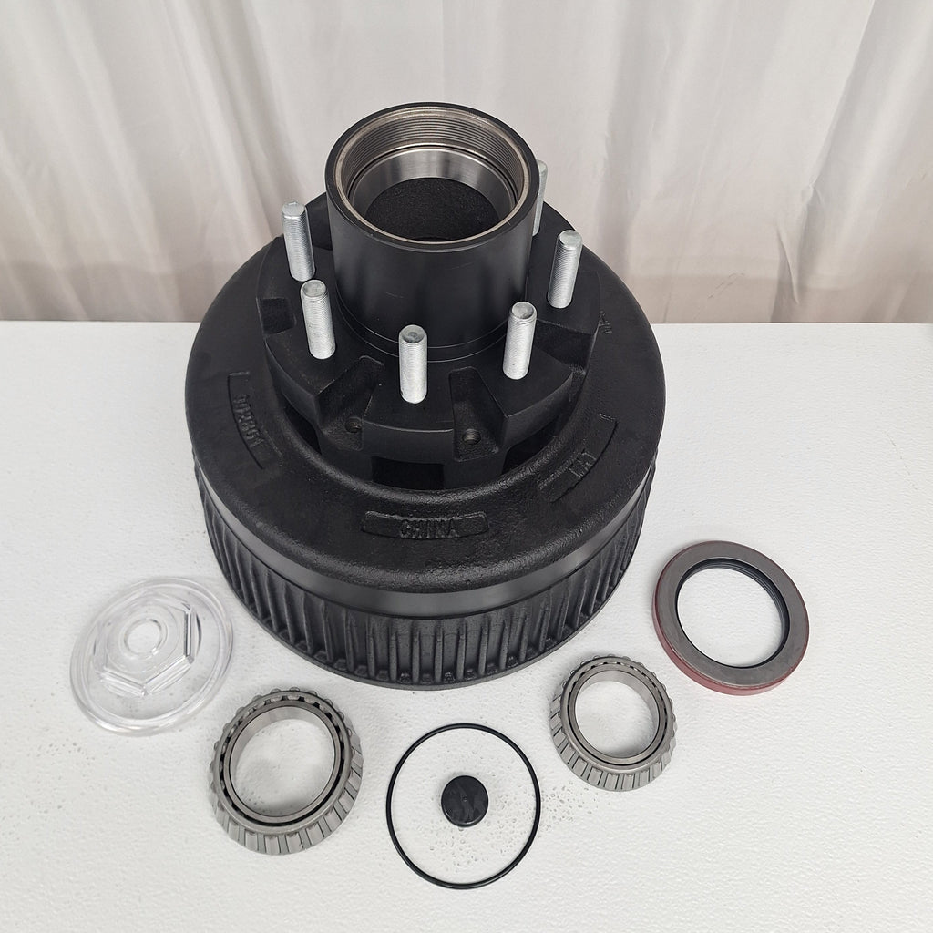 12K Trailer Hub Drum 8x6.5 5/8"-18 Heavy Duty Replace Dexter 9-28 Drum 8-214 Hub (99-86512-KIT)
