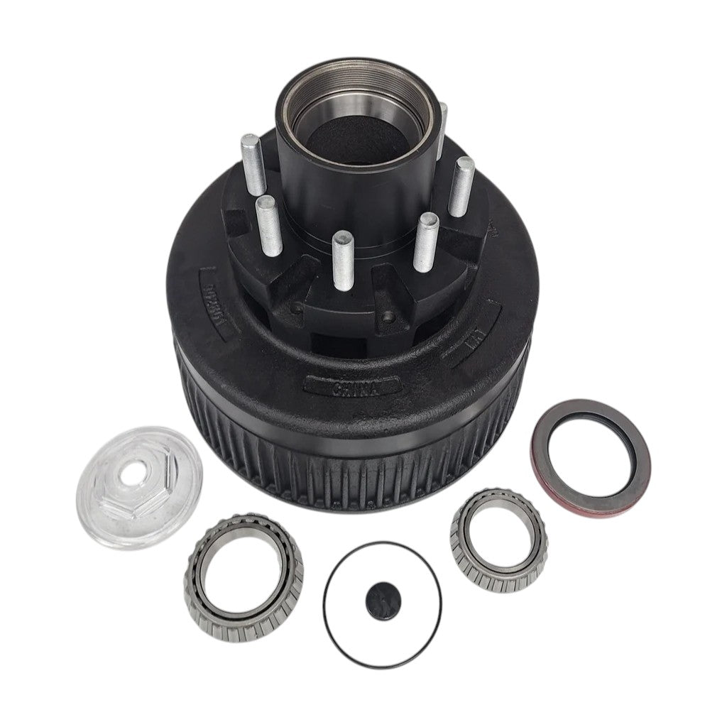 12K Trailer Hub Drum 8x6.5 5/8"-18 Heavy Duty Replace Dexter 9-28 Drum 8-214 Hub (99-86512-KIT)
