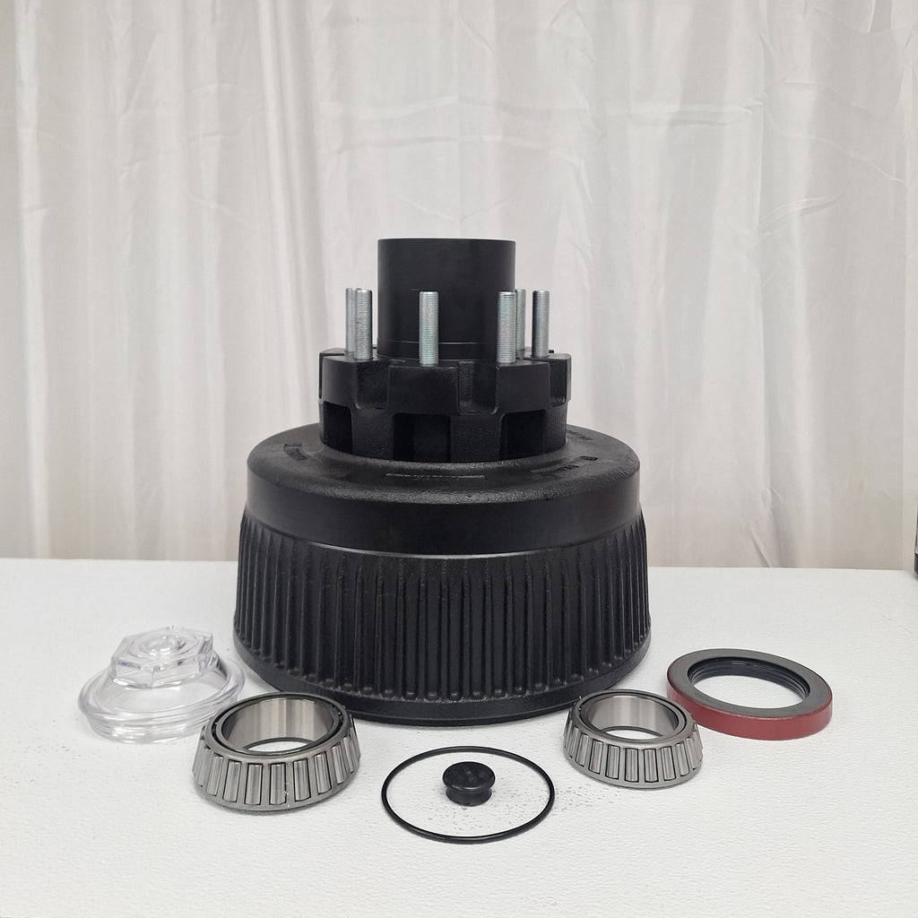 12K Trailer Hub Drum 8x6.5 5/8"-18 Heavy Duty Replace Dexter 9-28 Drum 8-214 Hub (99-86512-KIT)