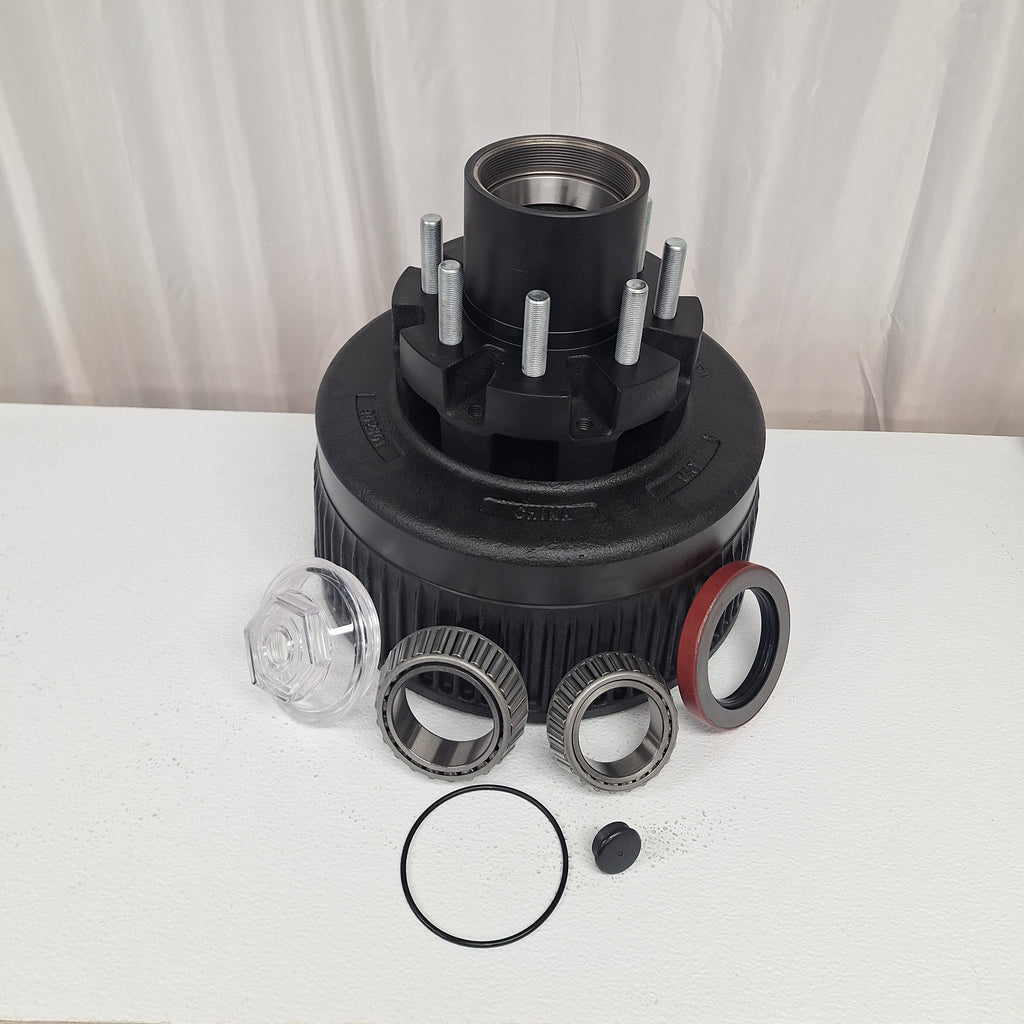 12K Trailer Hub Drum 8x6.5 5/8"-18 Heavy Duty Replace Dexter 9-28 Drum 8-214 Hub (99-86512-KIT)