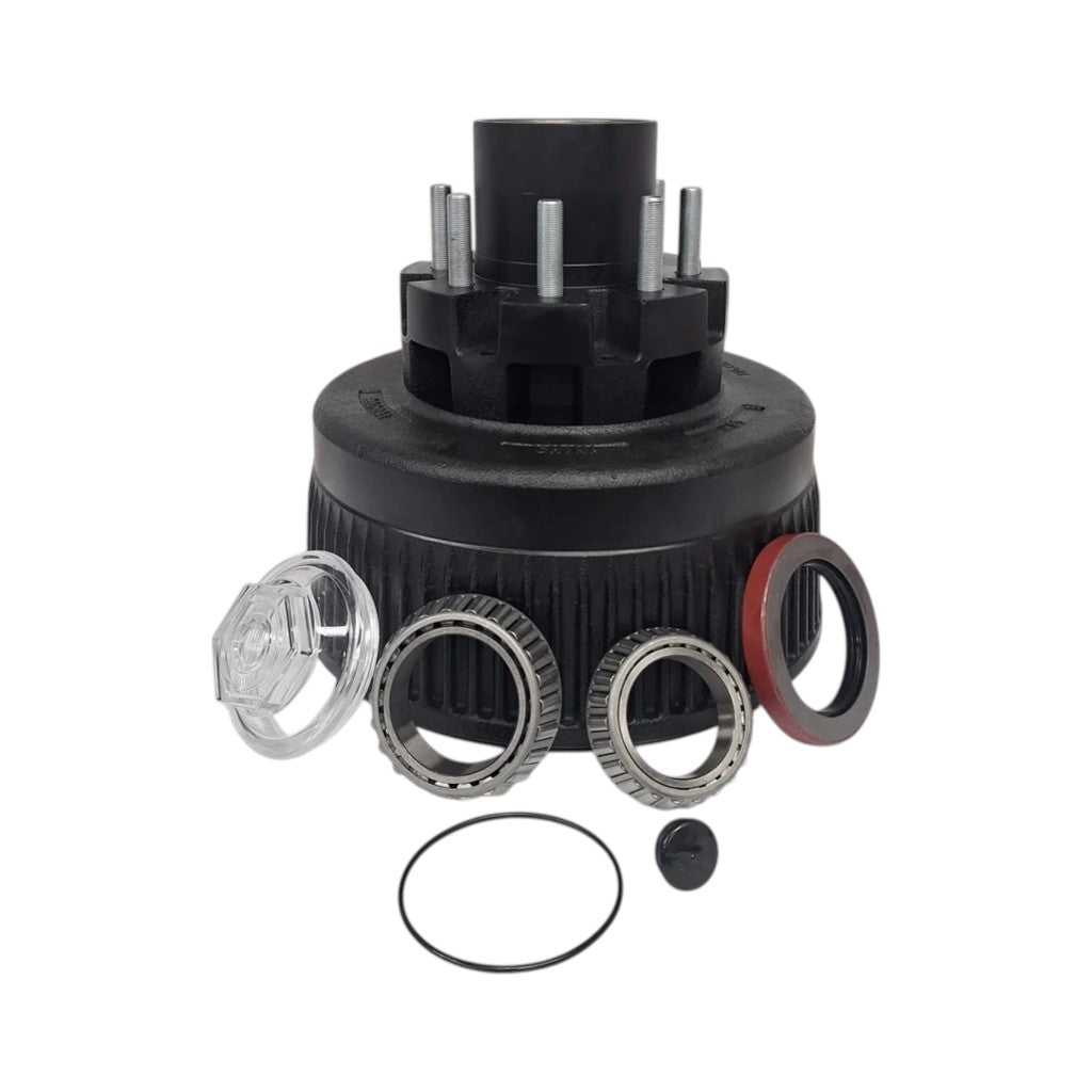 12K Trailer Hub Drum 8x6.5 5/8"-18 Heavy Duty Replace Dexter 9-28 Drum 8-214 Hub (99-86512-KIT)