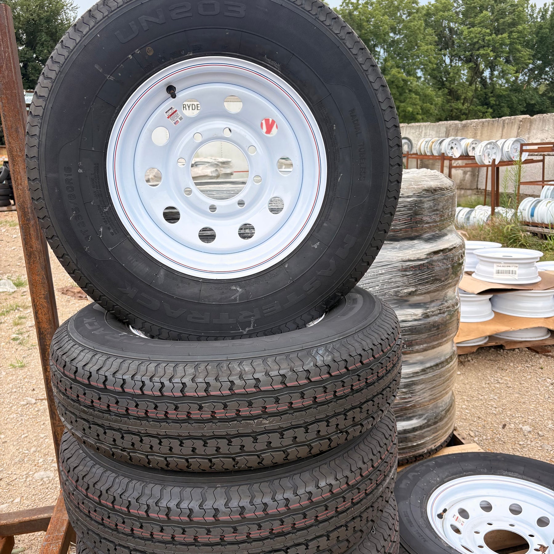 Tire Assembly – 235/80R16 Load Range E on 16x6 White Modular Wheel - 235-80-R16-LRE-16x6-865-WM