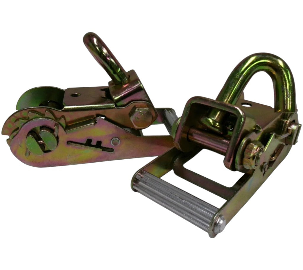 Two - 2" x 10 Adjustable Wheel Lashing Trailer Straps with Ratchets and Rubber Grip Strips (ADJ-2R10WL-LOTOF2)