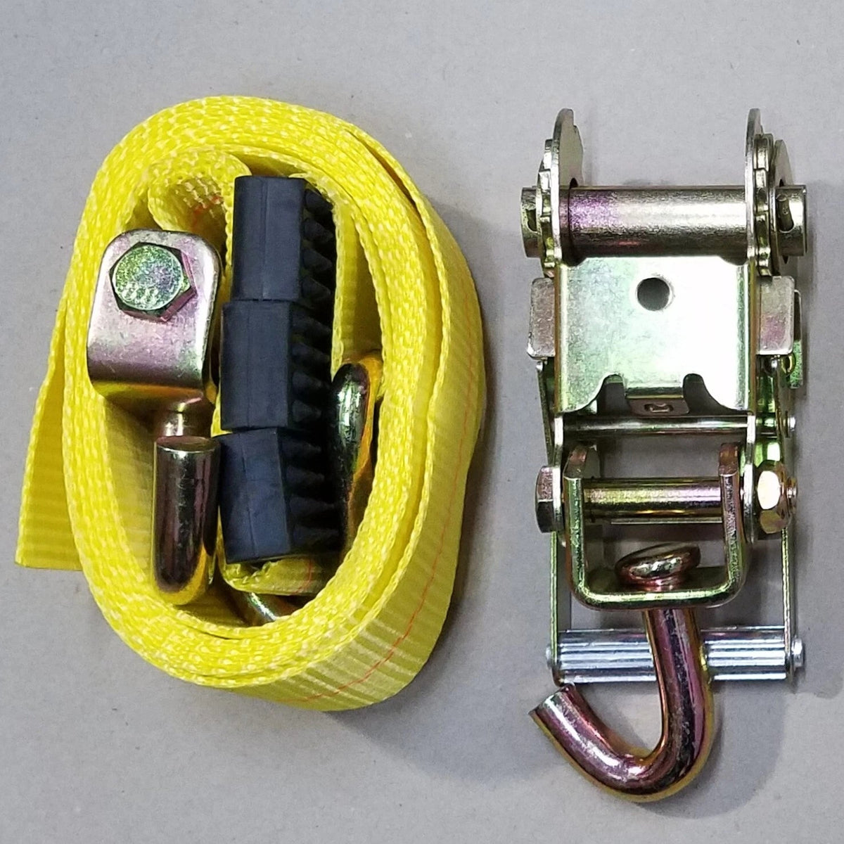 Cargo Control 2" x 10' Adjustable Trailer Wheel Lashing Strap with Ratchet and Rubber Grips (ADJ-2R10WL)