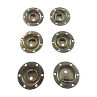 SIX - 3.5" Round Zinc Recessed Swivel D Ring Rope Tie Down Trailer 600# workload (B704-L6)