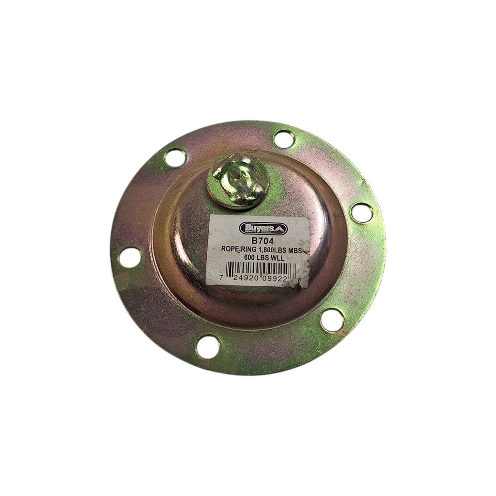 SIX - 3.5" Round Zinc Recessed Swivel D Ring Rope Tie Down Trailer 600# workload (B704-L6)