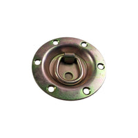 SIX - 3.5" Round Zinc Recessed Swivel D Ring Rope Tie Down Trailer 600# workload (B704-L6)