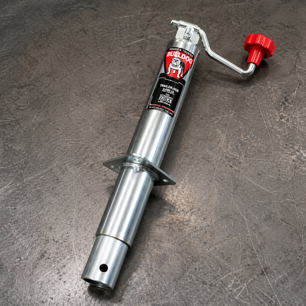 BULLDOG TWL 175 Round Trailer Jack - 5,000 lb Lift Capacity - Topwind - 15" Travel (BD1750290301)