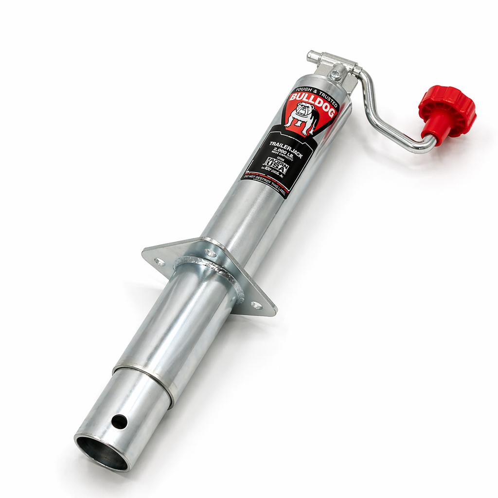 BULLDOG TWL 175 Round Trailer Jack - 5,000 lb Lift Capacity - Topwind - 15" Travel (BD1750290301)