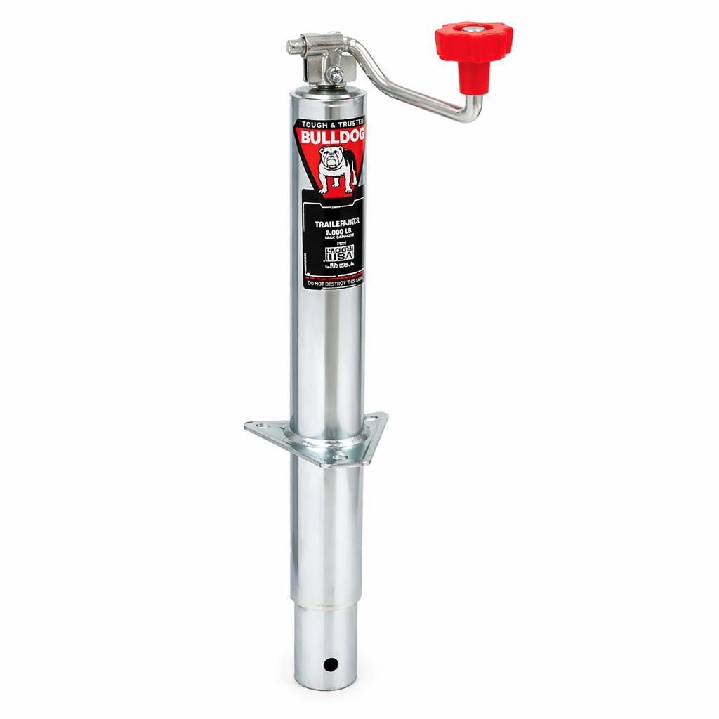BULLDOG TWL 175 Round Trailer Jack - 5,000 lb Lift Capacity - Topwind - 15" Travel (BD1750290301)