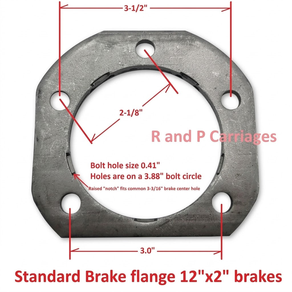 Weld-On 5-Bolt Brake Backing Plate Flange for 12" x 2" Trailer Brakes (BF-6-1)