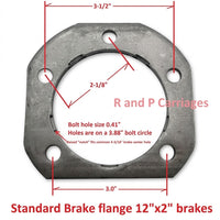 Weld-On 5-Bolt Brake Backing Plate Flange for 12" x 2" Trailer Brakes (BF-6-1)