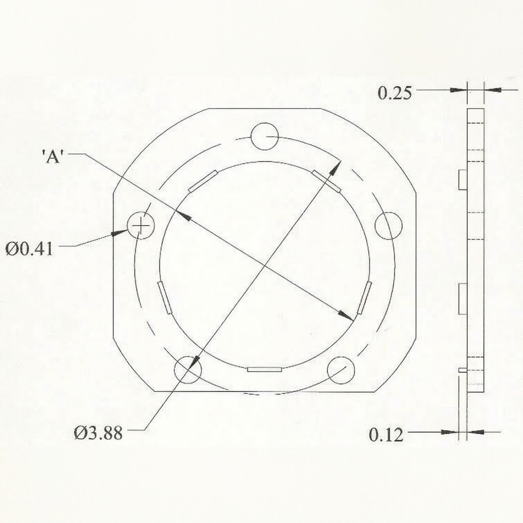 Weld-On 5-Bolt Brake Backing Plate Flange for 12" x 2" Trailer Brakes (BF-6-1)