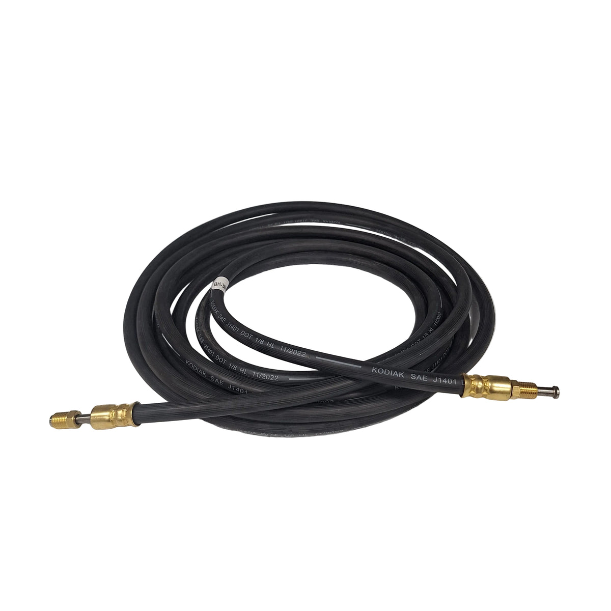Kodiak 1/8" ID Rubber Trailer Brake Hose – 3/16" Male Swivels – 192" (BH-3MFS-192)