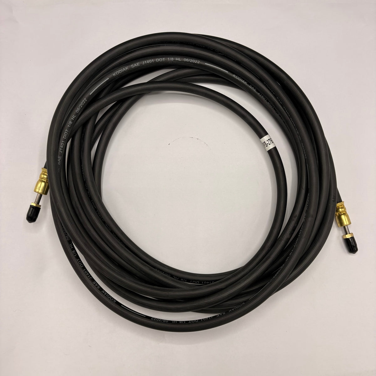 276" Hydraulic Brake Hose — 1/8" ID — 3/16" Male Inverted Flare — DOT Trailer Brake Line (BH-3MFS-276)
