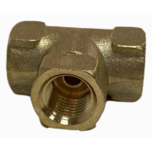 Hydraulic Hose Tee Fitting, Kodiak, 3/16" Female Inverted Flares Brass (BH-T-3FIF)