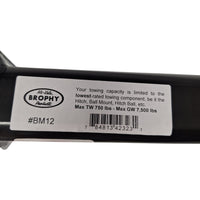 Brophy BM12 Heavy-Duty Trailer Hitch Ball Mount – 12" Drop – 7,500 lb (BM12)