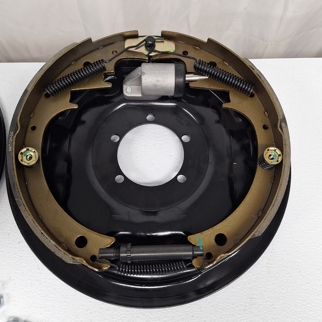 Pair of 12" x 2" Hydraulic Brake Backing Plates (L&R sides) Trailer 5 bolt 5,200 to 7000# (BPH-7000-RH+BPH-7000-LH)