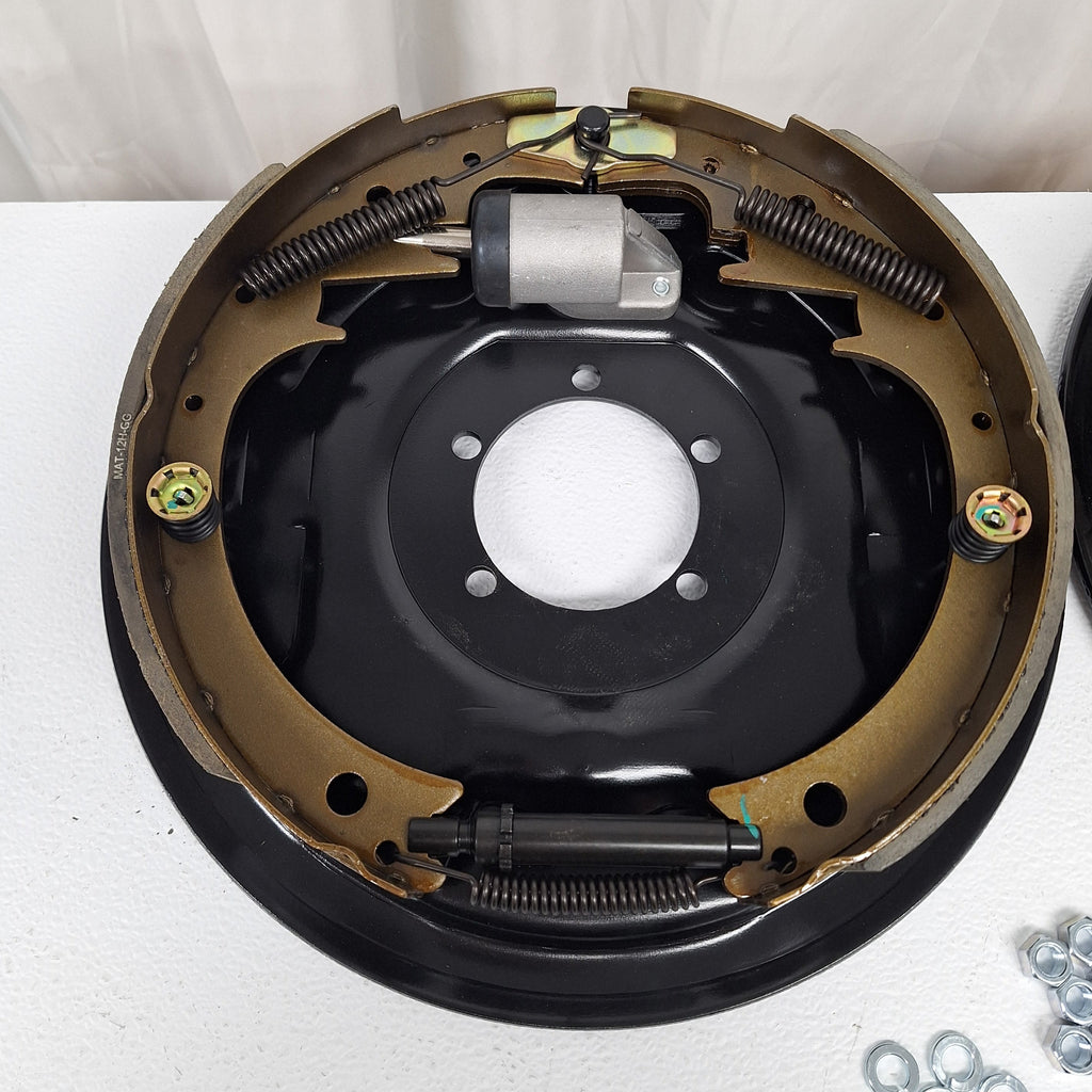 Pair of 12" x 2" Hydraulic Brake Backing Plates (L&R sides) Trailer 5 bolt 5,200 to 7000# (BPH-7000-RH+BPH-7000-LH)