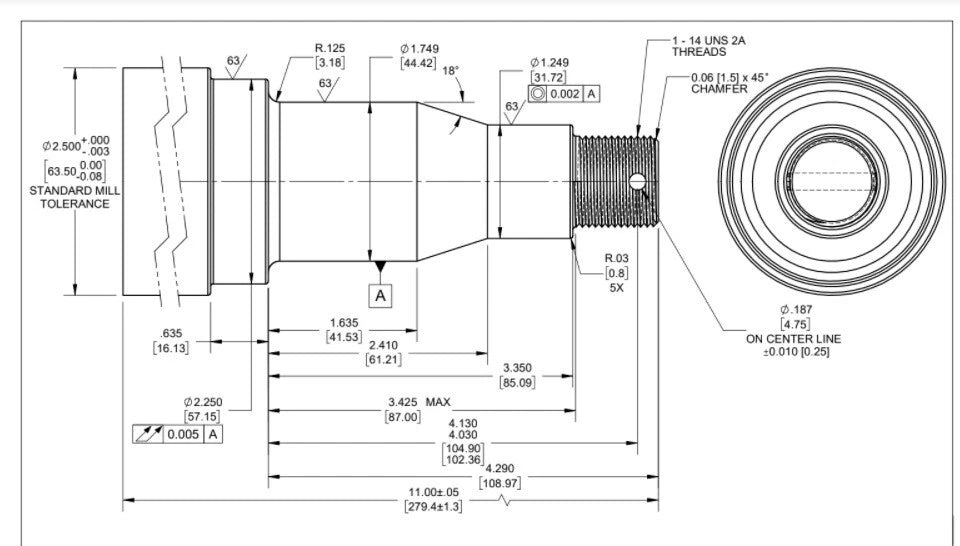 7000# Build Your Own trailer Axle Kit w/8 x 6.5 Lug Hubs FLANGED Round Spindle (BYOAK-42FZ-H865-RO)