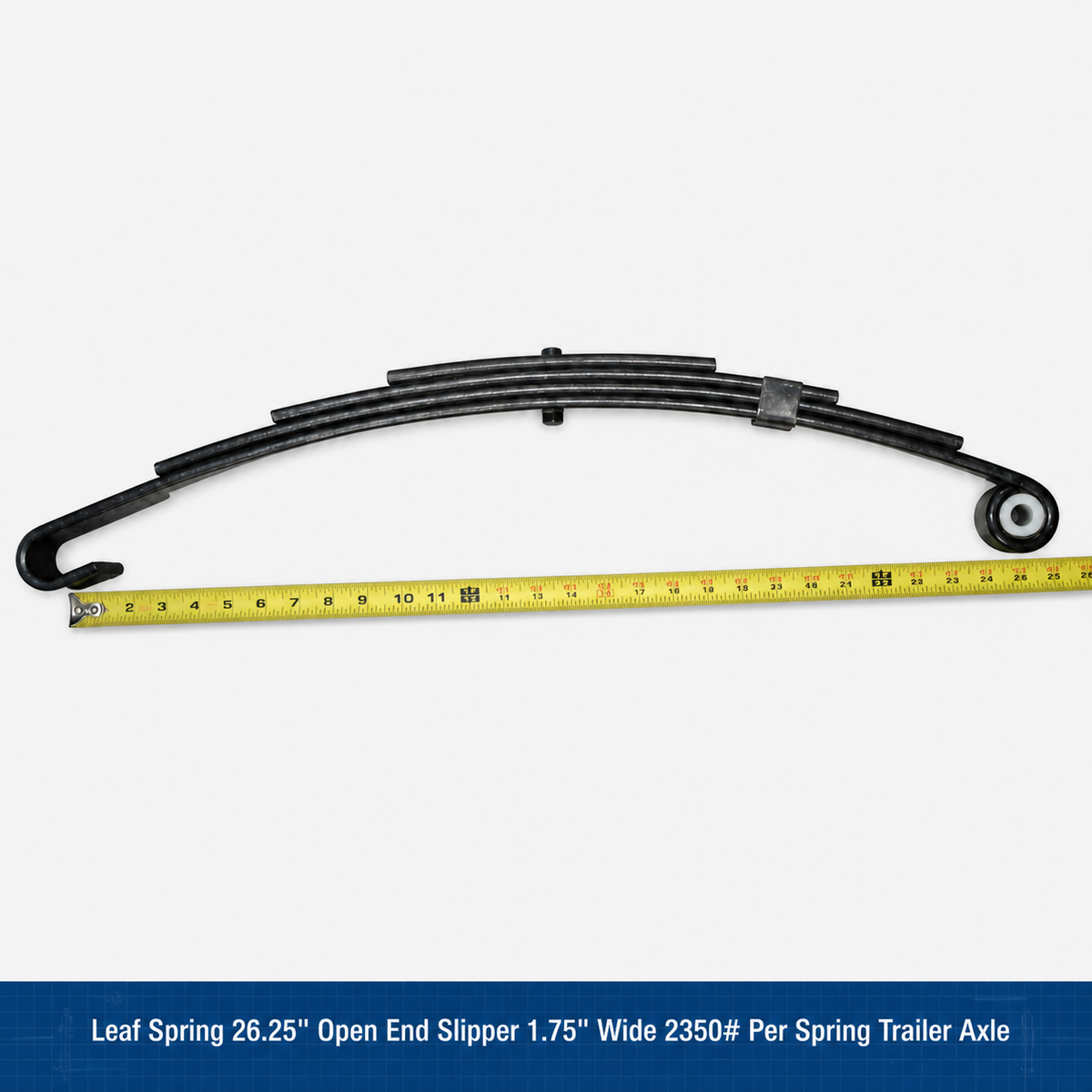 Leaf Spring Open End | 4-Leaf Slipper Trailer Spring 26.25" Long 2,350 lb Capacity (C-4)