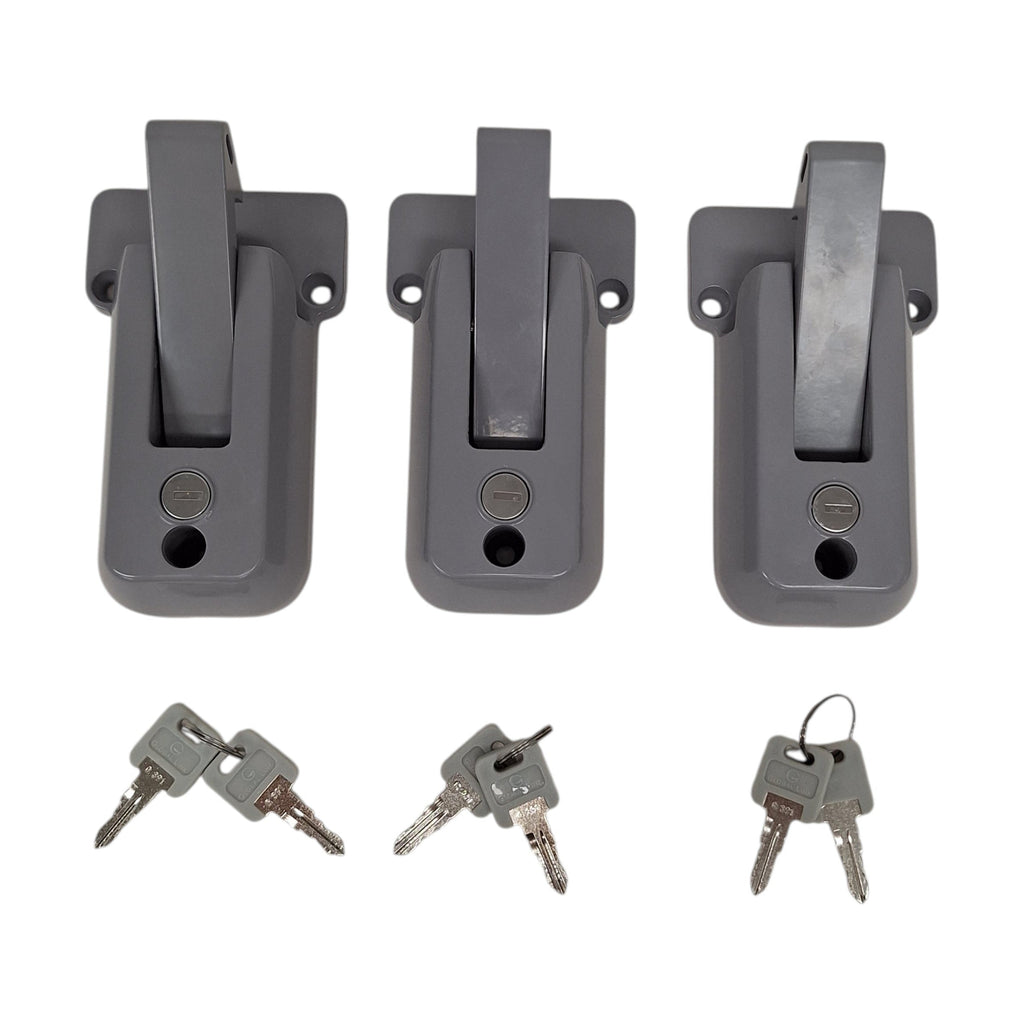 3- KEYED ALIKE Locking Cargo Trailer Cambar Door Auto Latching Vise Lock Cam Bar (CBL-G-3X)