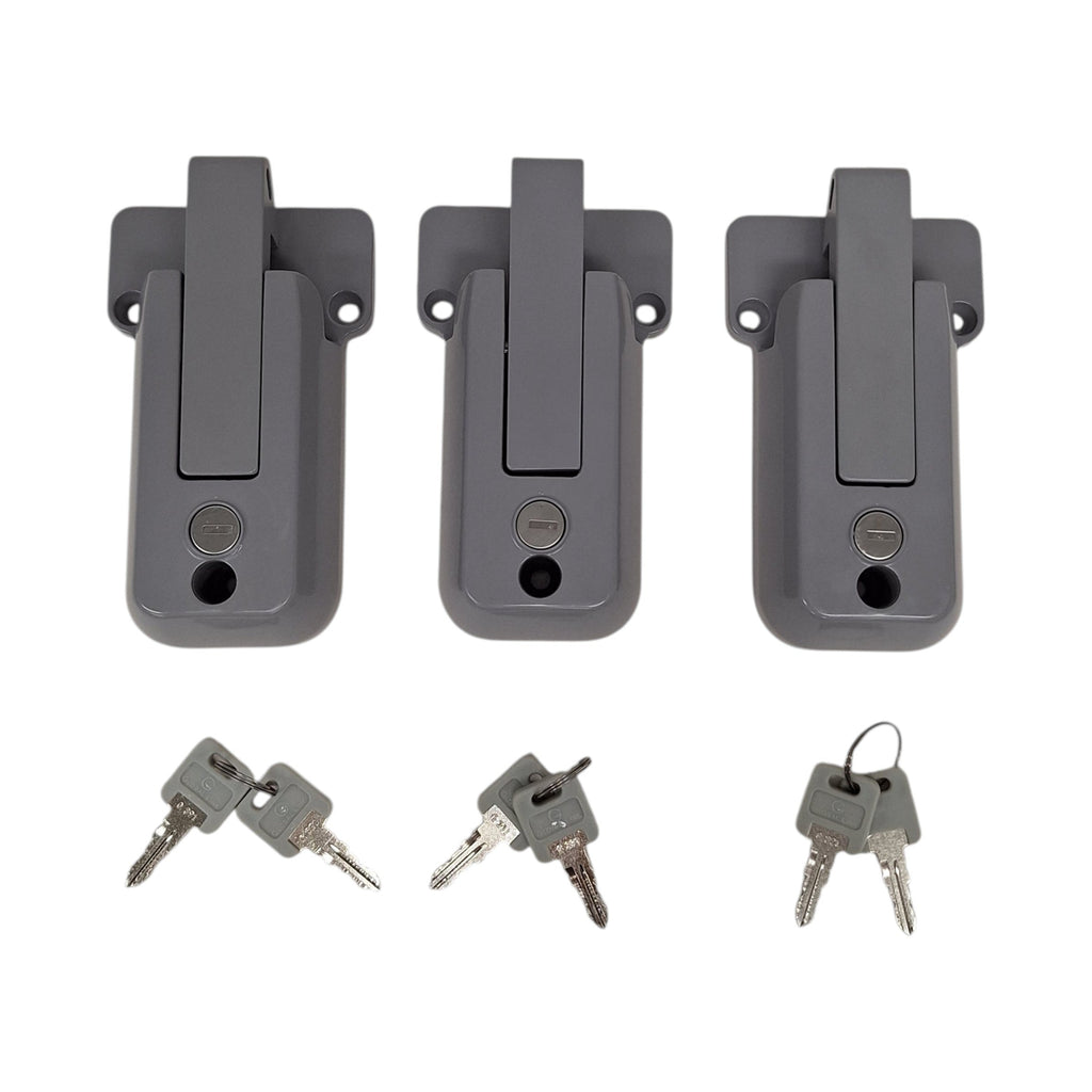 3- KEYED ALIKE Locking Cargo Trailer Cambar Door Auto Latching Vise Lock Cam Bar (CBL-G-3X)