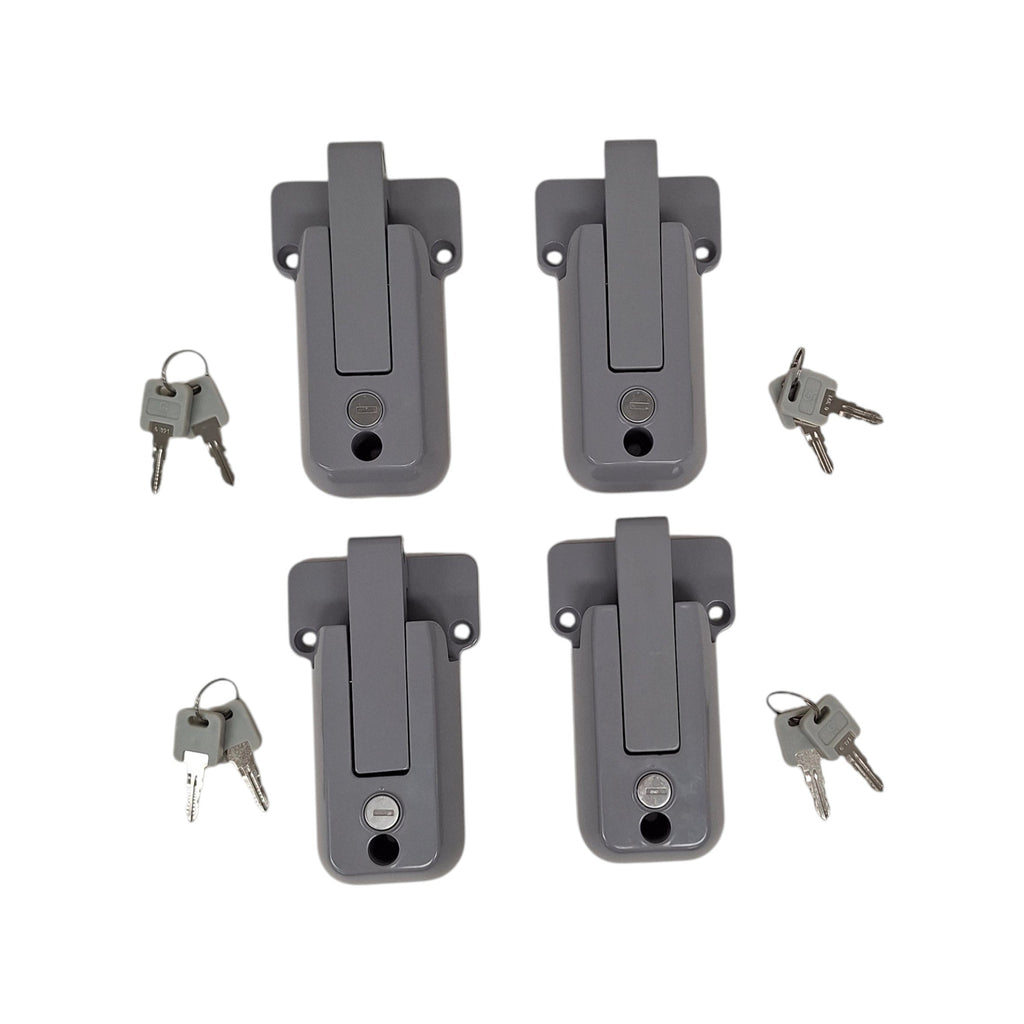 4- KEYED ALIKE Locking Cargo Trailer Cambar Door Auto Latching Vise Lock Cam Bar (CBL-G-4X)