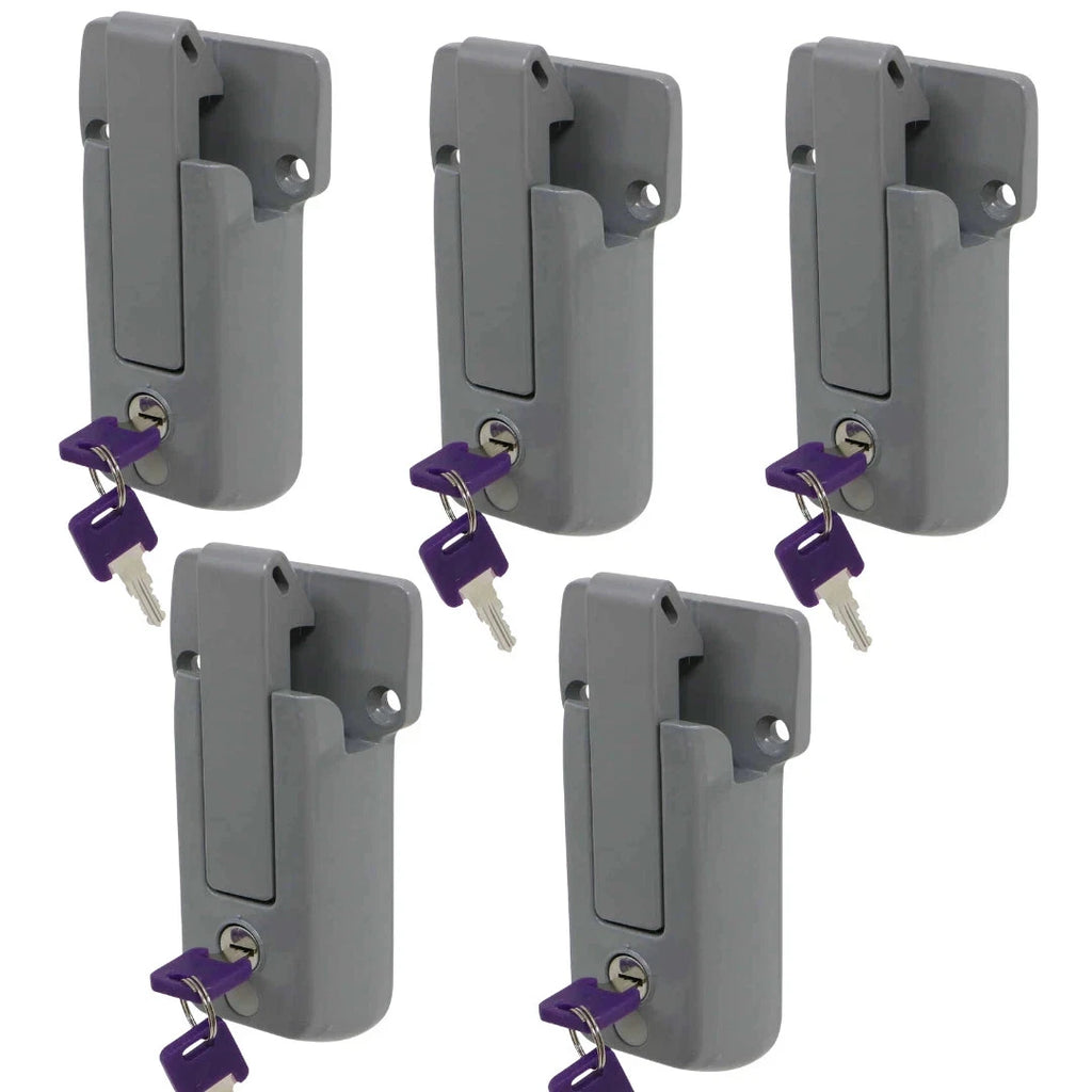5-Pack Keyed Alike Trailer Cam Bar Vise Lock Cargo Door Latch Gray Auto (CBL-G-5X)