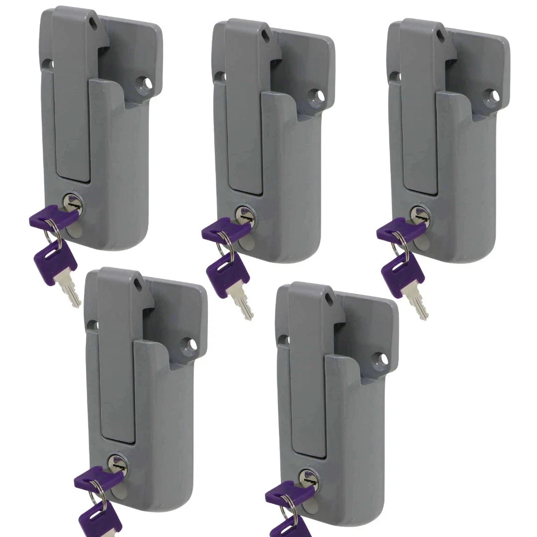 5-Pack Keyed Alike Trailer Cam Bar Vise Lock Cargo Door Latch Gray Auto (CBL-G-5X)