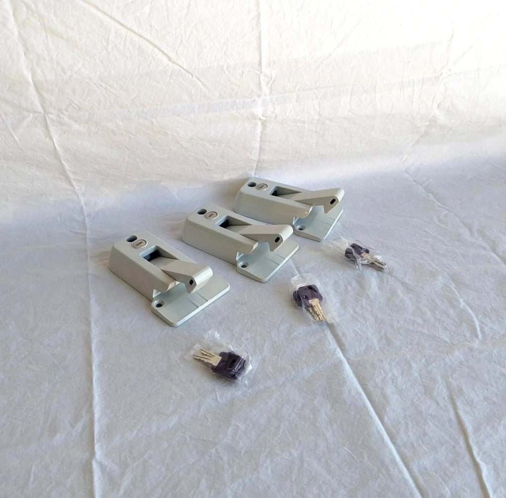 Global Link Trailer Door Latch Set - White Powder Coat - 3 Pack (CBL-W-3X)