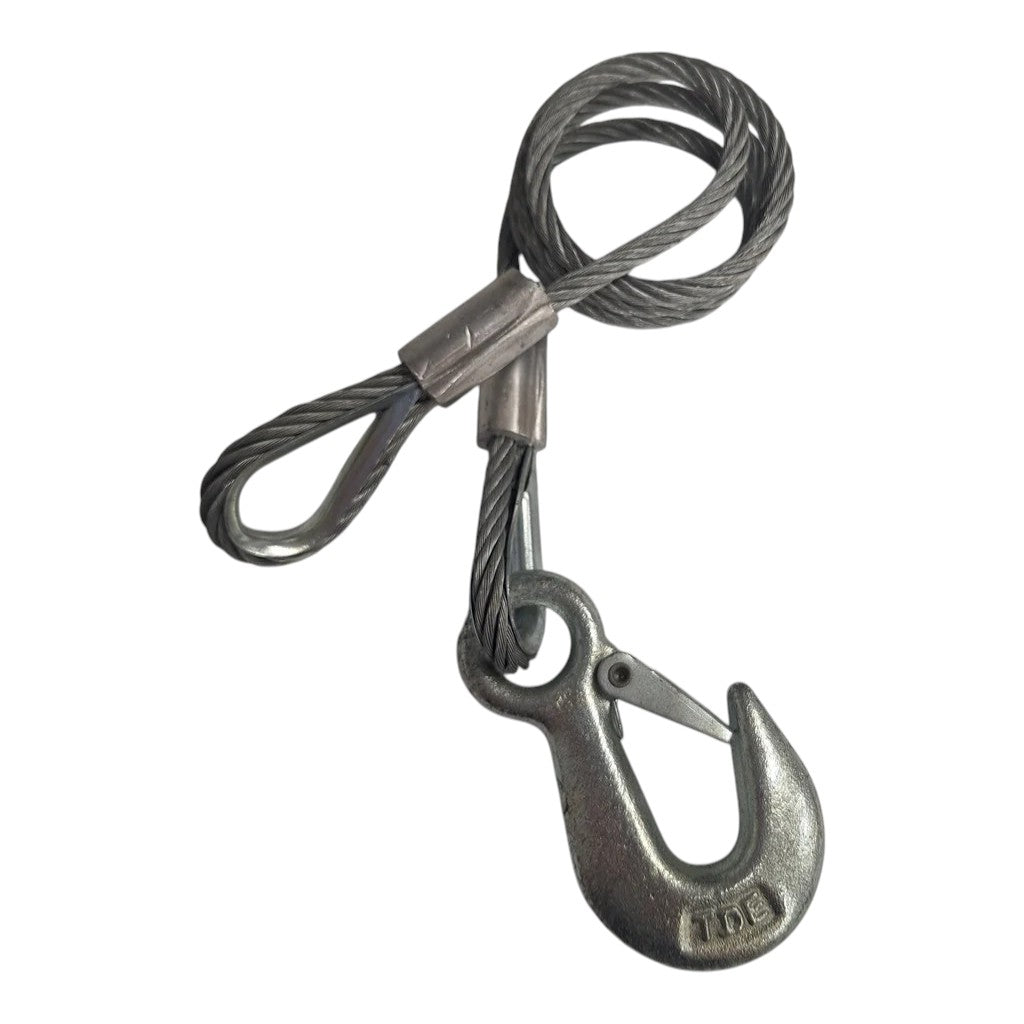 36" Galvanized Trailer Safety Cable with Latch Hook – 7,000 lb Class IV (CC4-36SSH)