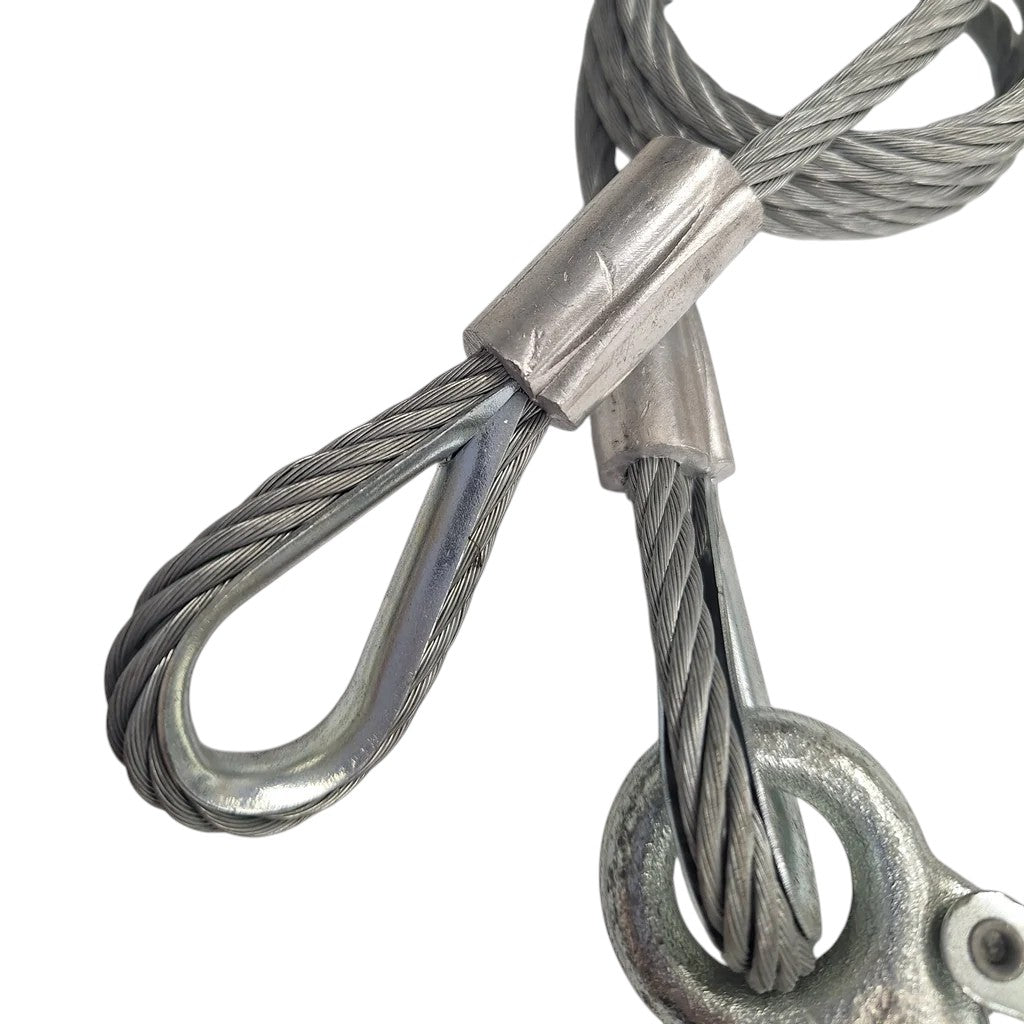 36" Galvanized Trailer Safety Cable with Latch Hook – 7,000 lb Class IV (CC4-36SSH)