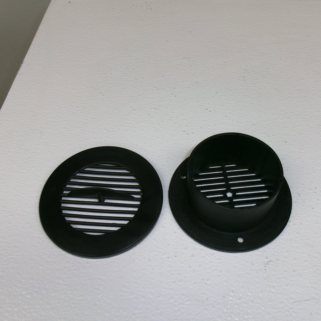 Black Closeable Interior Round Air Vent Grill for RV Trailer Camper 3" Side Wall Hole (CRIG-B)