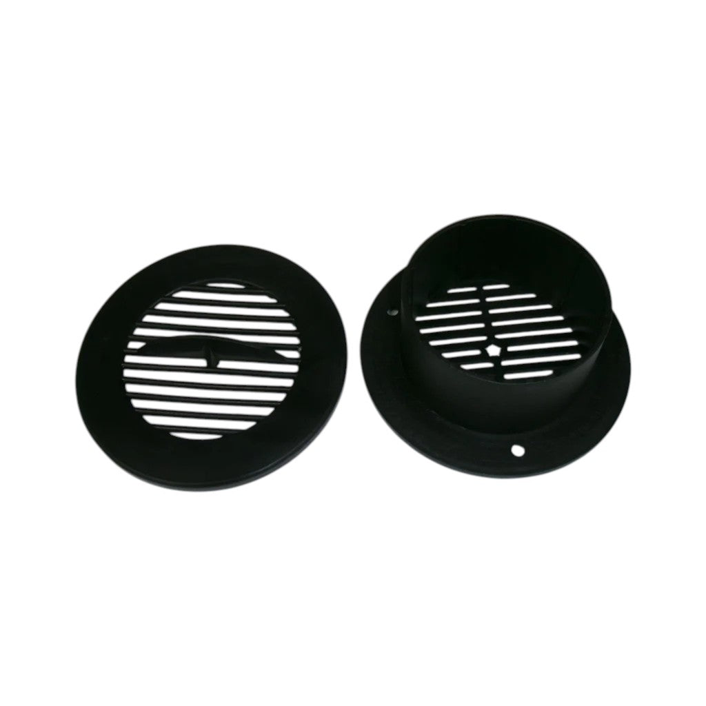 Black Closeable Interior Round Air Vent Grill for RV Trailer Camper 3" Side Wall Hole (CRIG-B)