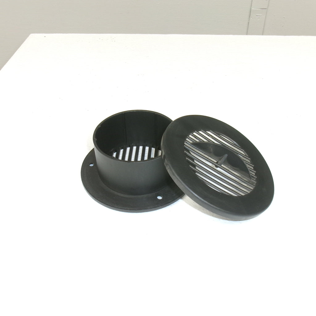 Black Closeable Interior Round Air Vent Grill for RV Trailer Camper 3" Side Wall Hole (CRIG-B)