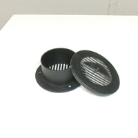 Black Closeable Interior Round Air Vent Grill for RV Trailer Camper 3" Side Wall Hole (CRIG-B)