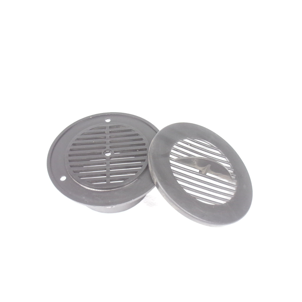 Black Closeable Interior Round Air Vent Grill for RV Trailer Camper 3" Side Wall Hole (CRIG-B)