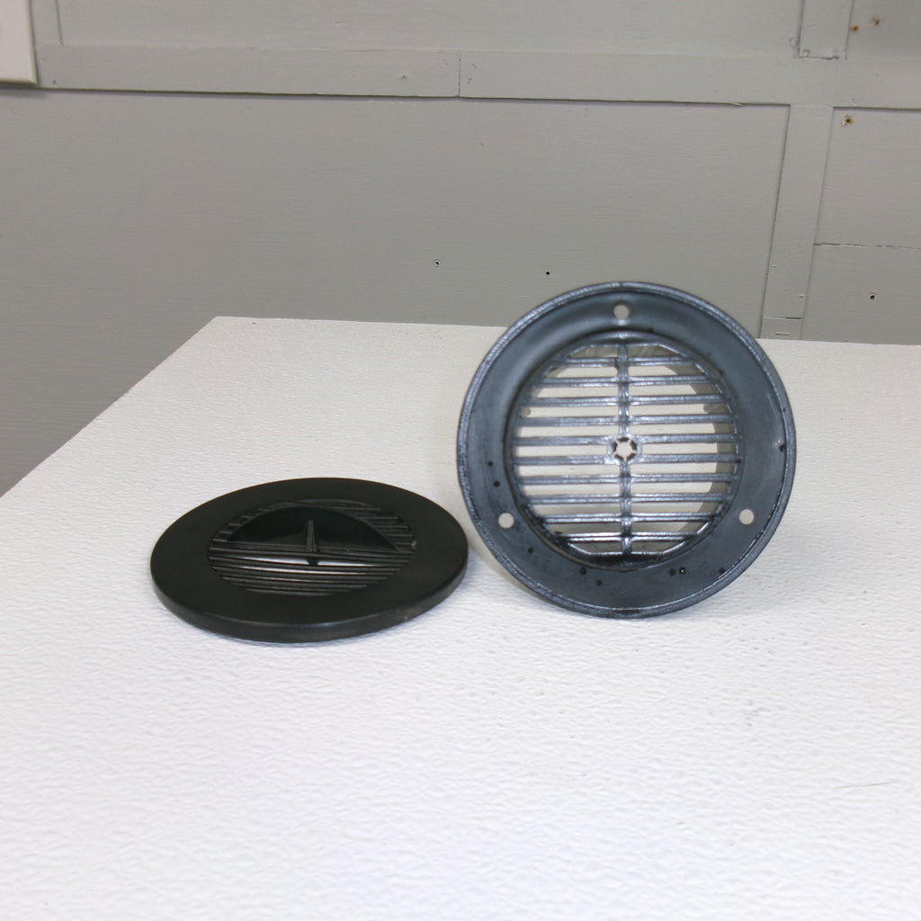 Black Closeable Interior Round Air Vent Grill for RV Trailer Camper 3" Side Wall Hole (CRIG-B)