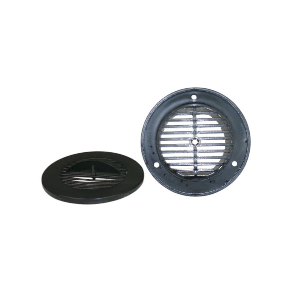 Black Closeable Interior Round Air Vent Grill for RV Trailer Camper 3" Side Wall Hole (CRIG-B)