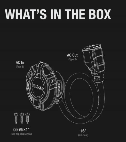 NOCO Genius GCP1 AC Port Plug with Integrated Extension Cable (GCP1)