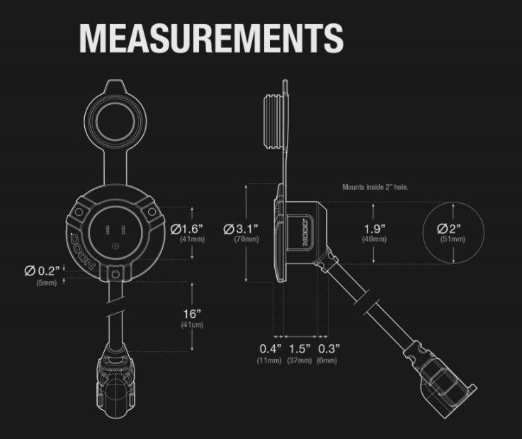 NOCO Genius GCP1 AC Port Plug with Integrated Extension Cable (GCP1)