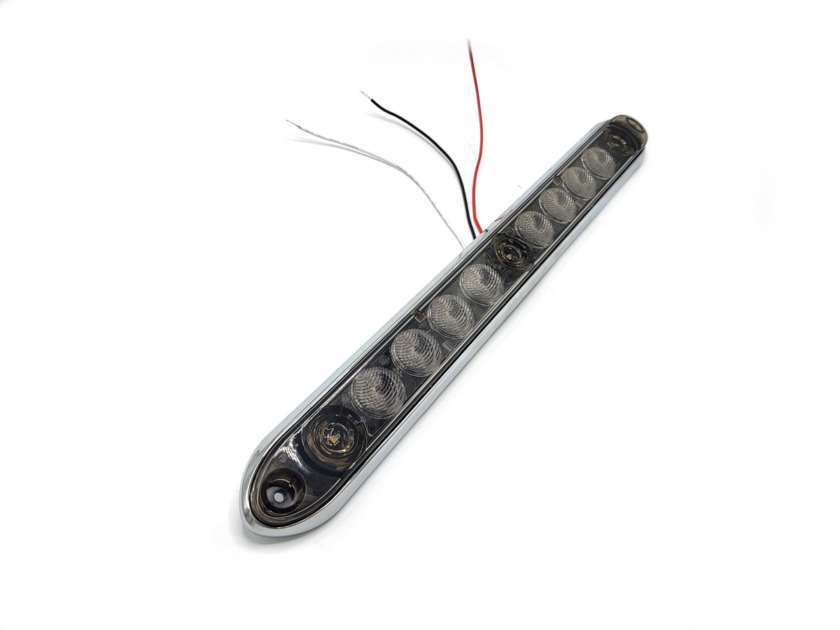 IN STORE PICK UP ONLY (T14-RW00-CHROME-KIT) TecNiq 15" LED Red ID Bar White Load Lamp Combo Light Smoke Tint Lens Chrome Bezel Truck Trailer Toy Hauler