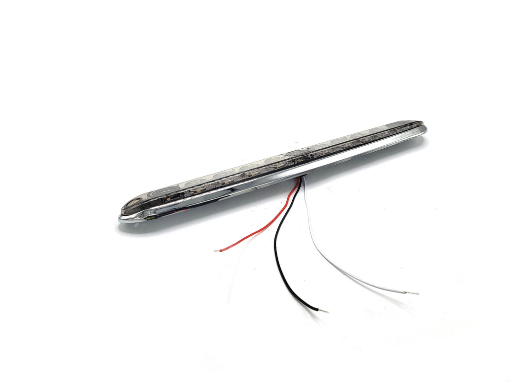 TecNiq 15" LED Red ID Bar White Load Lamp Combo Light Smoke Tint Lens Chrome Bezel Truck Trailer Toy Hauler (T14-RW00-CHROME-KIT)